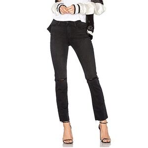 Frame le high straight jeans washed black size 26